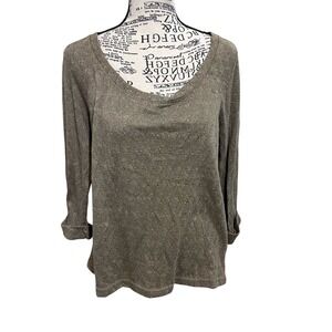 Chloe K Heathered Brown Long Sleeve Top